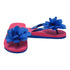 L`Amour Little Girls Royal Blue Organza Flower Flip Flops 8-10 Toddler - SophiasStyle.com